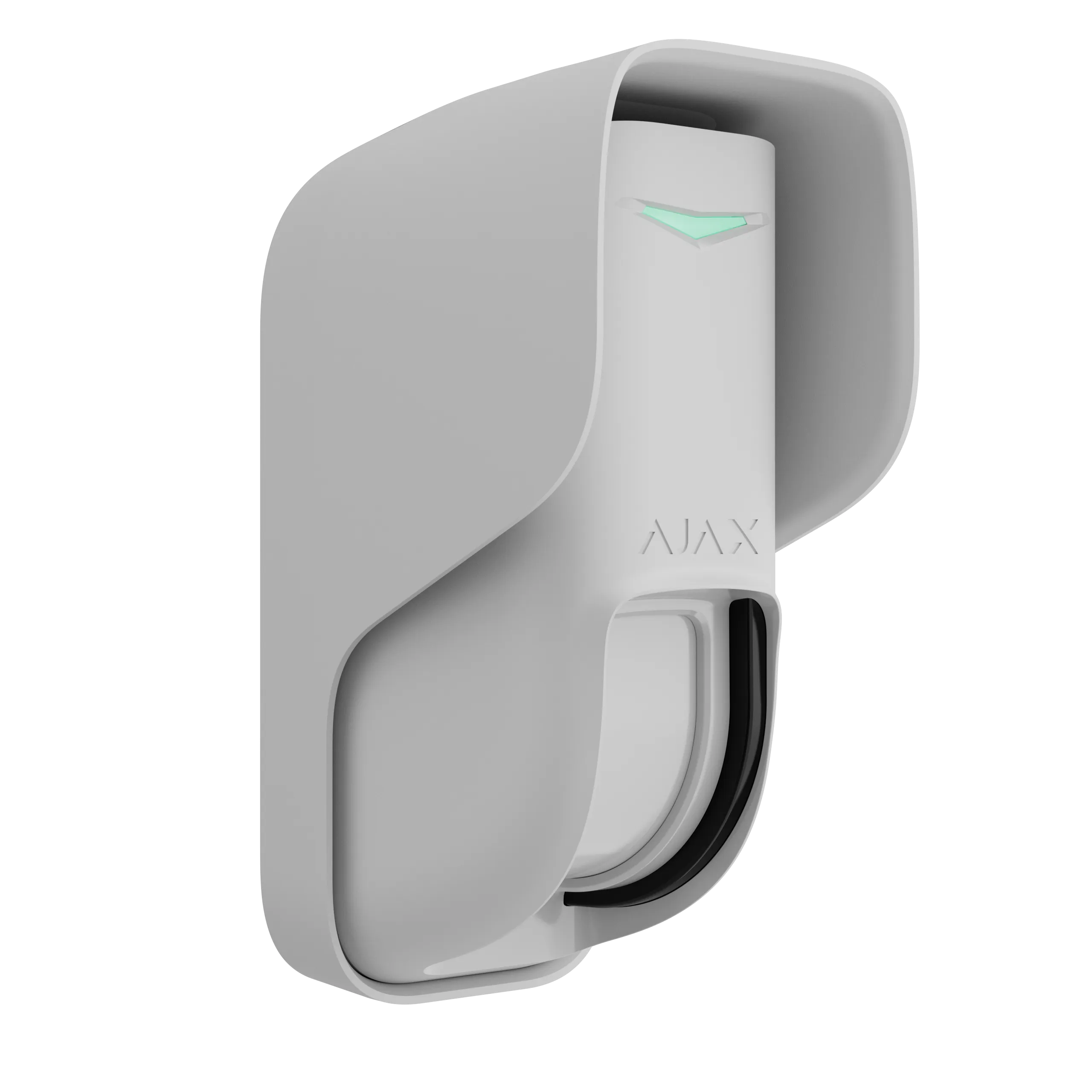 Ajax CurtainProtect Outdoor narrow-beam detector with its weather hood
